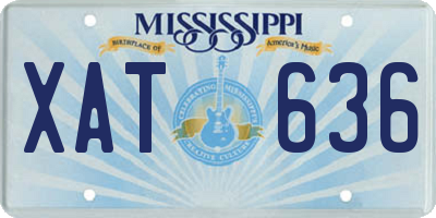 MS license plate XAT636