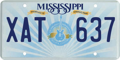 MS license plate XAT637
