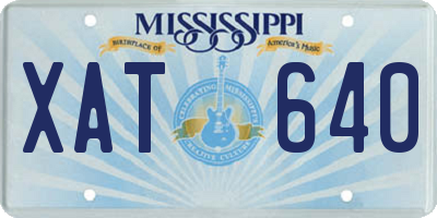 MS license plate XAT640