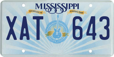MS license plate XAT643