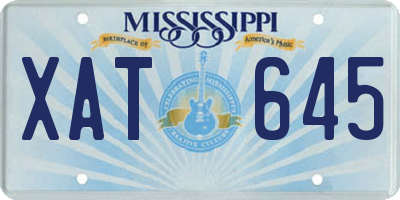 MS license plate XAT645