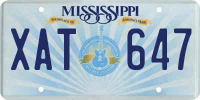 MS license plate XAT647