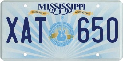 MS license plate XAT650