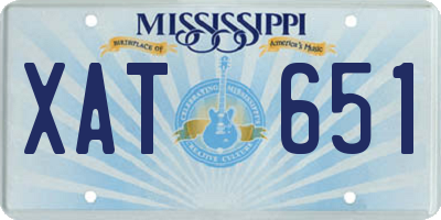 MS license plate XAT651