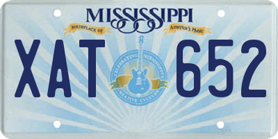 MS license plate XAT652