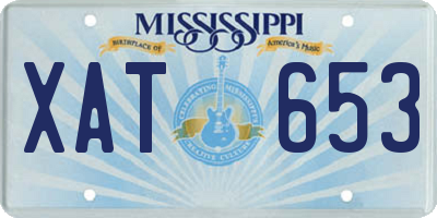 MS license plate XAT653