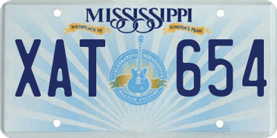 MS license plate XAT654