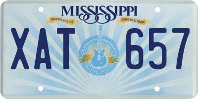 MS license plate XAT657