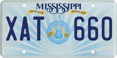 MS license plate XAT660