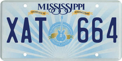 MS license plate XAT664