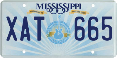 MS license plate XAT665