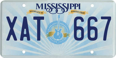MS license plate XAT667