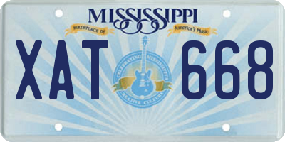 MS license plate XAT668