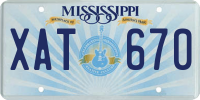 MS license plate XAT670