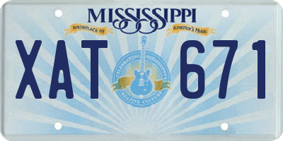 MS license plate XAT671