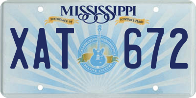 MS license plate XAT672