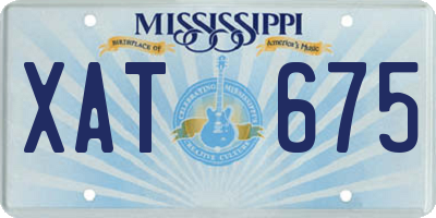 MS license plate XAT675
