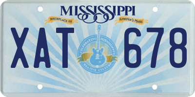 MS license plate XAT678