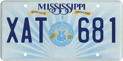 MS license plate XAT681