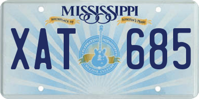 MS license plate XAT685