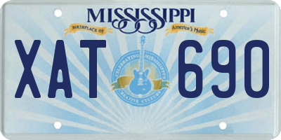 MS license plate XAT690