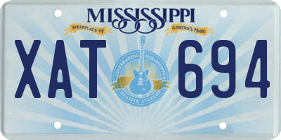 MS license plate XAT694