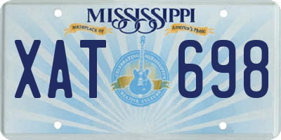 MS license plate XAT698