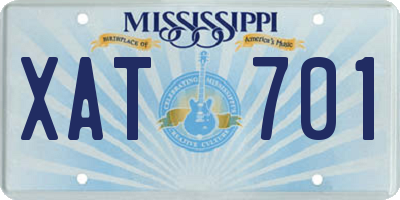MS license plate XAT701
