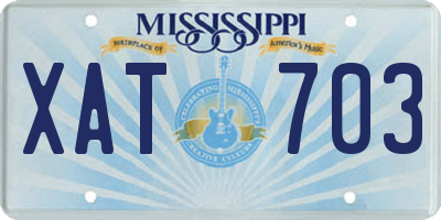 MS license plate XAT703