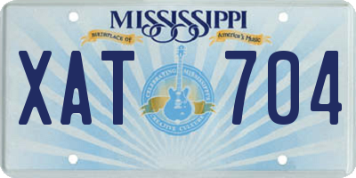 MS license plate XAT704