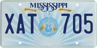 MS license plate XAT705