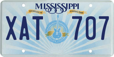 MS license plate XAT707