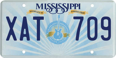 MS license plate XAT709