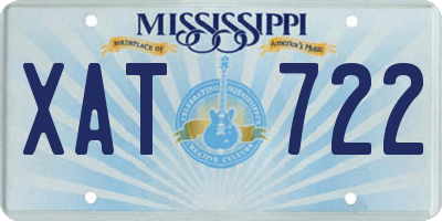 MS license plate XAT722