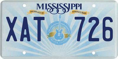 MS license plate XAT726