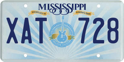 MS license plate XAT728