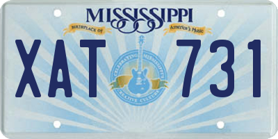 MS license plate XAT731