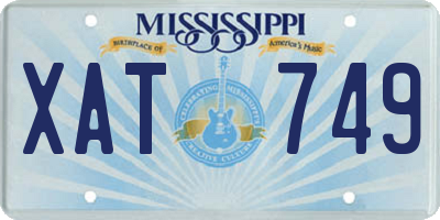 MS license plate XAT749