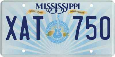MS license plate XAT750