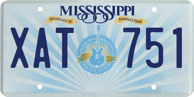 MS license plate XAT751
