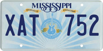 MS license plate XAT752