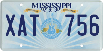 MS license plate XAT756