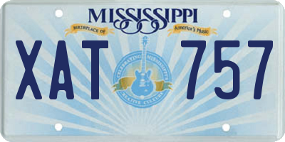 MS license plate XAT757