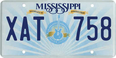 MS license plate XAT758