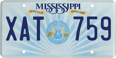 MS license plate XAT759