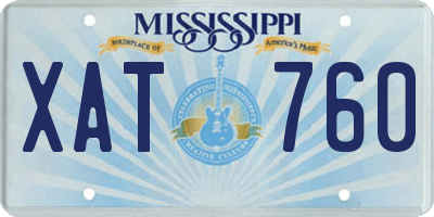 MS license plate XAT760