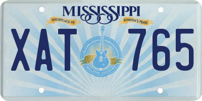 MS license plate XAT765