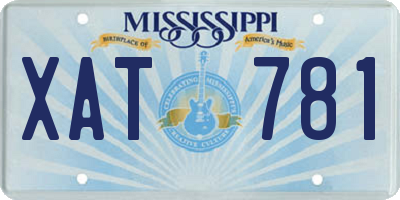 MS license plate XAT781