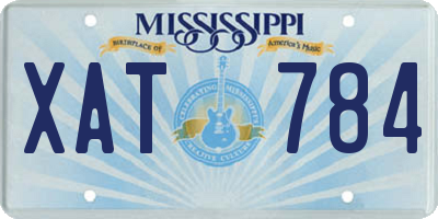 MS license plate XAT784