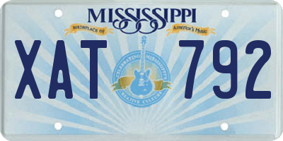 MS license plate XAT792